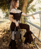 Trinity Ranch Floral Tooled Concho Tote Bag Set